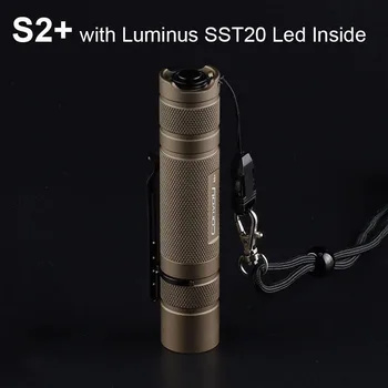 Konvoj Svetilko Svetilka S2 Plus SST20 Led Lanterna 18650 Flash Svetlobe za Kampiranje, Pohodništvo Razsvetljavo Puščavi Tan Linterna Delo Latarka