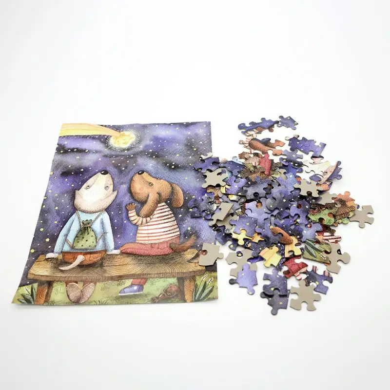 100 Kosov otroških Izobraževalne Jigsaw Puzzle Igrača Cartoon Živali Krajine Oljno sliko Puzzle Igrača Otrok Otroci, ki Doma Igra, Igrača