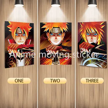 Anime Lentikularan Plakat NARUTO 3D Lentikularan Plakat Naruto Uzumaki Slikarstvo Flip Gradient Plakat Doma Dekor Stenske Nalepke Igrača