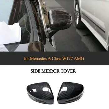 1Pair Avto Auto Ogljikovih Vlaken Strani Rearview Mirror Skp Zajema Trim Za Mercedes Benz Razreda W177 2019 2020 LHD Ogljikovih Videz