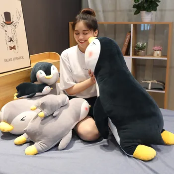 Nov 30-100 CM Super Mehka Leži Pingvin Plišastih Igrač Polnjene Srčkan Živali za Otroke Lepa Risanka Pilllows Darilo za Dekleta Otrok