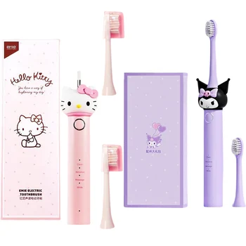 Kawaii Sanrio Hello Kitty Kuromi Odrasle, otroška Električna zobna ščetka za Polnjenje Mehke Ščetine, ki se Samodejno Nepremočljiva zobna ščetka