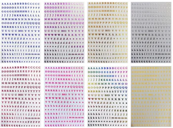 8pcs/paket Različnih barv pismo Nalepke za Nohte Modelov Gumiranem 3D Nail Art Nalepke Nalepke Makep Umetnosti Odlikovanja