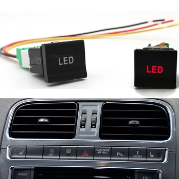 1PC Auto Dodatki Avto Rdeča LED Svetloba, LED Stikalo Baterije Napajalni Gumb Stikalo za vw polo 6c 2014 2015 2016