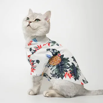 Moda Mačka Oblačila Hawiian Slog Hišnih Mačk Majica Oblačila za Mačke Psiček Obleko Mačke Oblačila Kostum Kitty Telovnik Mascotas Ropa