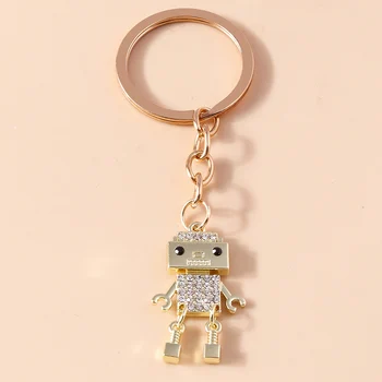 Luštna Robota Keychain Zlitine Kristalno obeske za Živali obeskov Darila za Ženske, Moške Torbici Accessorie Avtomobilske Ključe Ročno izdelan Nakit