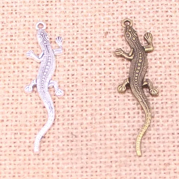 10pcs Kuščar Gecko Čare 56*15 mm Antique Silver Barve Za Nakit, Izdelava DIY Nakit Ugotovitve Zlitine Obesek