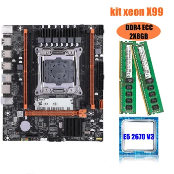 X99 motherboard combo kit komplet LGA 2011-3 Xeon E5 Razdaljo 2670 V3 CPU DDR4 16GB (2PCS 8G) 2133MHz ECC Pomnilnik