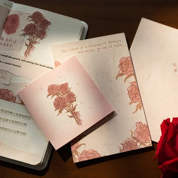 90 Listov Letnik Nežno Cvetje pisalni Papir Memo Blazine za Scrapbooking List Dnevnik Dekoracijo DIY korejski Tiskovine