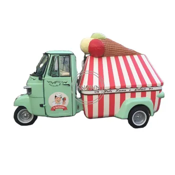 Evropa Mobilne Tuk Tuk Bencin Ape Tricikel Ice Cream Prodajni Voziček Hitro Hrano Van z Dvižno za Prodajo