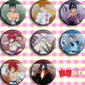 8pcs/1 lota Anime YuYu Hakusho Slika 3647 Značke Krog Broška Pin Darila Otroci Igrače
