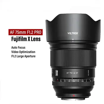 VILTROX 75 mm F1.2 Fuji X Objektiv Samodejno Ostrenje Velike Zaslonke Portret APS-C za Fujifilm XF Mount Kamera X-T4 T100 X H2S X-T30 X-Pro3