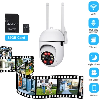 Brezžični Monitor 1080P Kamera Smart WiFi Kamera Vrtljiva Night Vision 2-Način Govori APP Daljinski upravljalnik za Domov Zunanji Indoorzz