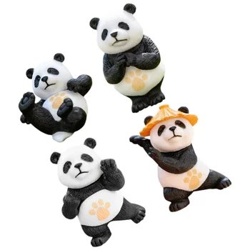 4 Kos Opremo Doma Dekor Živali Obrti Namizni Okras Risanka Figur Fitnes Model Panda