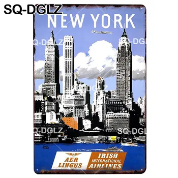 [SQ-DGLZ] NEW YORK Kovinski Znak Letnik Tin Prijavite Plaketo Dekor Za Dom Steno Bar Dekor Metalen Borden Kovinski Plakat Pub