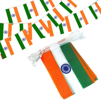 Anley Indija Niz Zastavo Zastavico Transparenti Indijski Dan Neodvisnosti, Dekoracijo Športni Bari - 33 Čevljev 38 Zastav