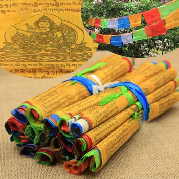Verske Zastav Tibera Buddhist Dobave Barvno Tiskanje Molitev Zastavo Tibera Banner Vrt Zastav, 5M 20 Listov