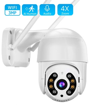 1080P PTZ IP WiFi Kamera na Prostem, 4X Digitalni Zoom Barve 2MP, 3MP Night Vision Brezžični Video CCTV nadzorna Kamera iCsee APP