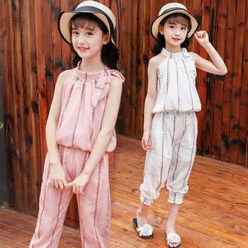 2023 Novo Otrok Obleko Dekleta korejska Različica Moda Kul Telovnik Sladko dva-delni Set Veliki Otroci in Modnih Študent Oblačila