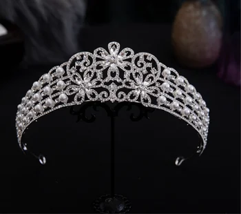 2021 nov high-end luksuzni pearl rojstni dan krono headdress poročne poročno obleko vzdušje rojstni dan krono