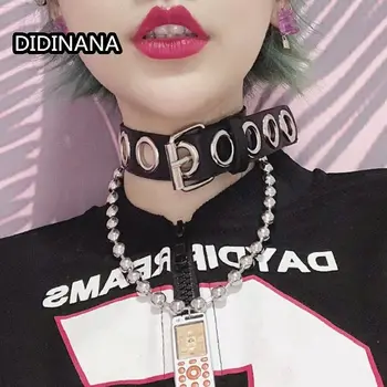 Evro-ameriški choker Suwon Hitko kiko Harajuku ovratnik momenti Goth punk Tiktok neto rdeča ogrlica ornament ključnico verige