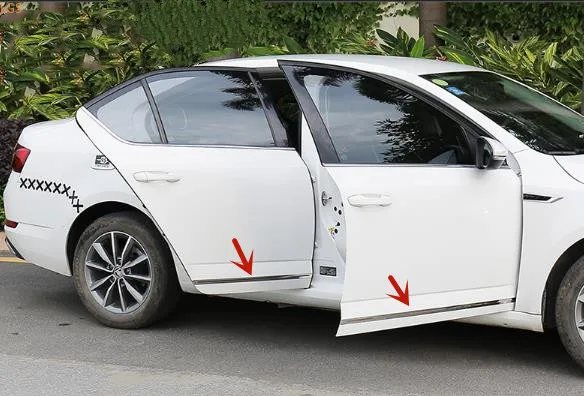 Za Skoda Octavia 2013-2019 nerjavnega jekla telo dekoracijo trakov Vrata trim trakovi anti-zbadanje varstvo okras avto dodatki