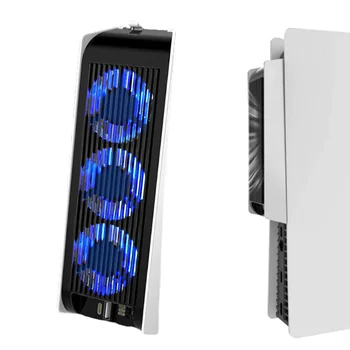 Nova LED Hladilni Ventilator za Playstation 5 PS5 Konzole, 2 Hitrosti in USB 3.0 Port, (Beli)