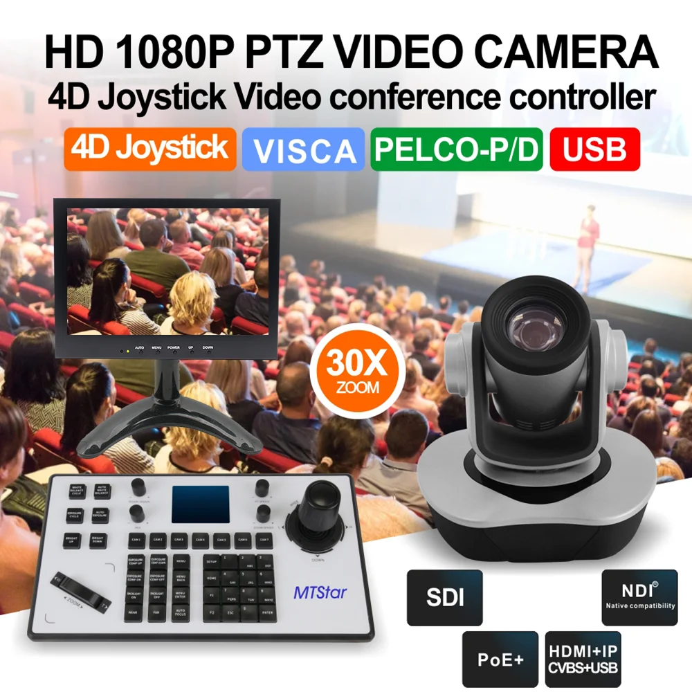 MTStar 1080p HD 20X 3 v 1 Video Konference Fotoaparat in 10,1-palčni Tabela Spremljanje In 4D Palčko, Video konference, krmilnik Kit