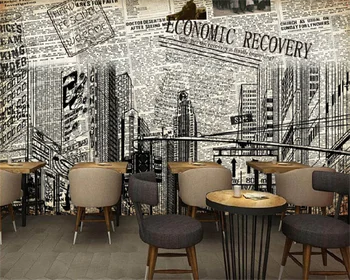 Ozadje po meri Evropi in Ameriki retro časopis mesto stavbe bar, kavarna ozadju dekoracijo sten slikarstvo behang