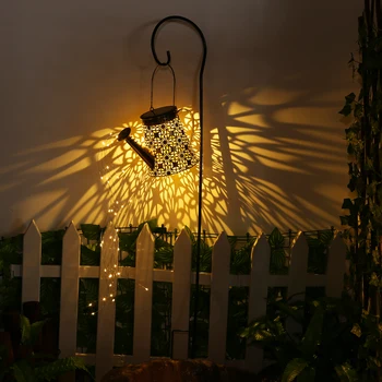 Retro LED Zalivanje Lahko Svetlobe Niz Solar Powered Nepremočljiva Prostem Noč Svetlobe Železa Umetnosti Zunanja Razsvetljava Držalo