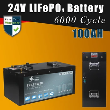 24V 100AH litij-železo fosfat baterije LiFePO4 Baterije Z 100A BMS LCD Zaslon