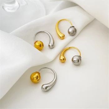 nova moda resnično zlato barvo prevlečeni sijajni waterdrop stud uhani za ženske baker geometrijske žogo uhani ženska nakit darila