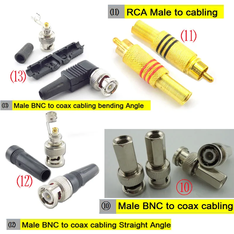 5pcs BNC Priključek RCA Ženski Moški Koaksialnih Kablov Adapter CCTV Kamere Varnostni Sistem Nadzora AV Video Kabel