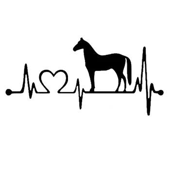 17 * za 8,4 cm Elektrokardiograma ikono: Ljubezen Konj Dekoracijo Okno Avtomobila Odbijača Moda Prilagojene Ustvarjalne Vinilne Nalepke