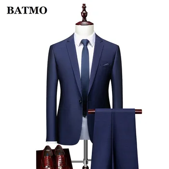 BATMO 2020 nov prihod visoke kakovosti kariran priložnostne obleke, moške,za moške poročne obleke,jakne+hlače,plus velikost S-5XL 1698