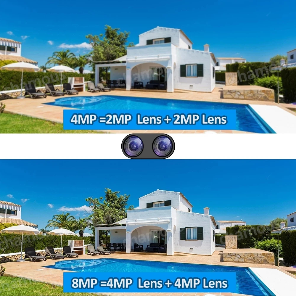 8MP 4K PTZ IP Kamero kateri je daljnogled Video Nadzor, WiFi 8x Hibridni Zoom Dvojno Objektiv Človekovih Odkrivanje 4MP Zvočni posnetek Varnostne Kamere