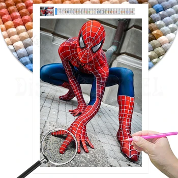 Spider Man 5D Diamond Slikarstvo Kompleti za Odrasle Marvel Junakov Diy Polni Sveder Mozaik, Art Marvel Anime Vezenje Šiv Doma Dekor