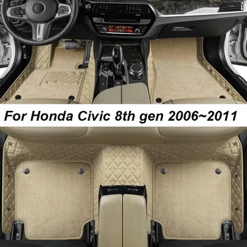 Po meri Luksuzne Talne Preproge Za Honda Civic 8. gen 2006~2011 NI Gube Avto Preproge Dodatki Notranjost, Nadomestni Deli, Celoten Sklop