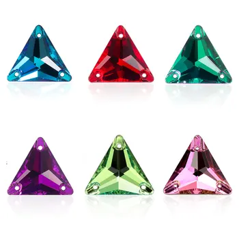 Odlična Kakovost Trikotnik Sew Na Kamen Kristalno Steklo Nosorogovo Šivalni Pribor DIY Oblačilo Dressmaking Obrti Design