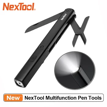 NexTool Večfunkcijska Orodja Pero N1 3 v 1 Prenosna Svetilka Škarje Nož USB Polnilne Nepremočljiva Prostem Kampiranje Orodja